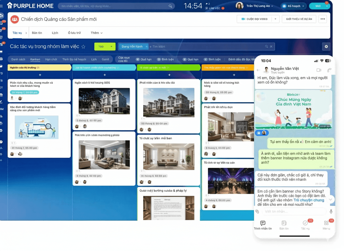 Purple Home CRM Dashboard Demo